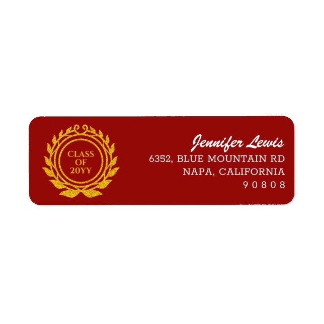 Benutzerdefinierte Text Emblem Stil Red Gold Rücks (Vorne)