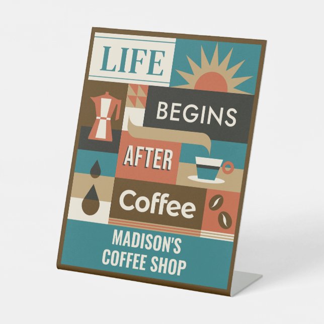 Benutzerdefinierte Text-Farbige Coffee-Quotes Sockelschild (Vorderseite)