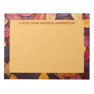 Benutzerdefinierte Text farbige Herbstübergänge Notizblock