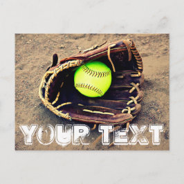 Benutzerdefinierte Text-Fastfeld-Softball-Postkart Postkarte