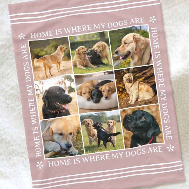 Benutzerdefinierte Text-Foto-Collage Haustier Hund Fleecedecke (Von Creator hochgeladen)