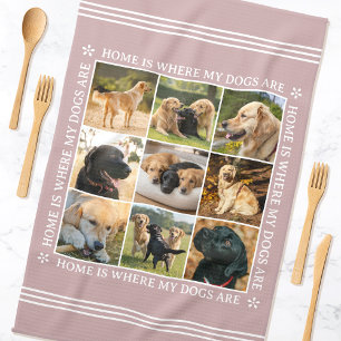 Benutzerdefinierte Text-Foto-Collage Haustier Hund Geschirrtuch