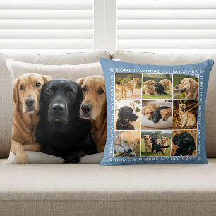 Benutzerdefinierte Text-Foto-Collage Haustier Hund Kissen
