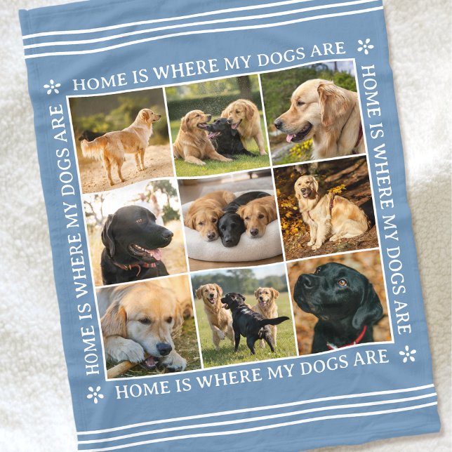 Benutzerdefinierte Text Foto Collage Hund Liebe Bl Fleecedecke (Von Creator hochgeladen)