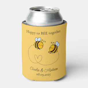 Benutzerdefinierte Text Happy Liebe Bienen Dosenkühler