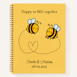 Benutzerdefinierte Text Happy Liebe Bienen Notizbuch