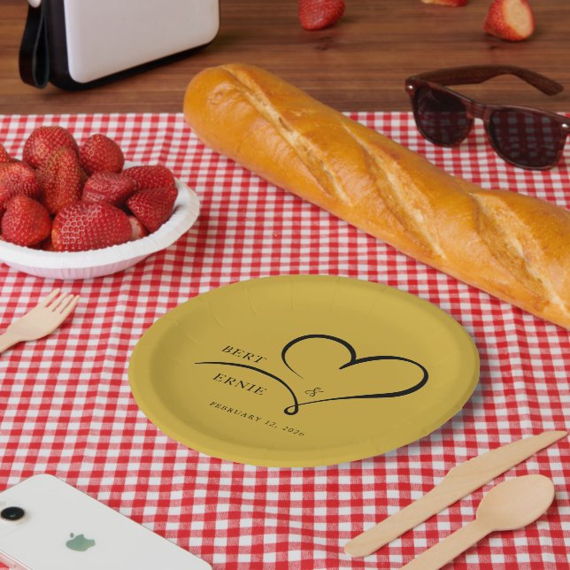Benutzerdefinierte Text Hochzeit Papier Teller 7"  (Picknick)