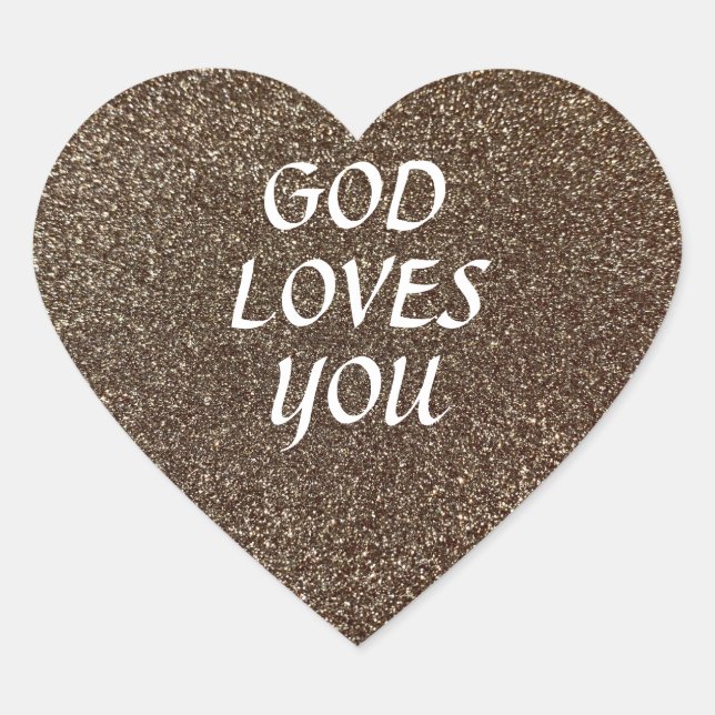 Benutzerdefinierte Text-Imitat Gold-Glitzer-Sparko Herz-Aufkleber (Vorderseite)