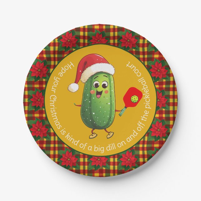 Benutzerdefinierte Text-Kundgebung von Santa Pickl Pappteller (Vorderseite)