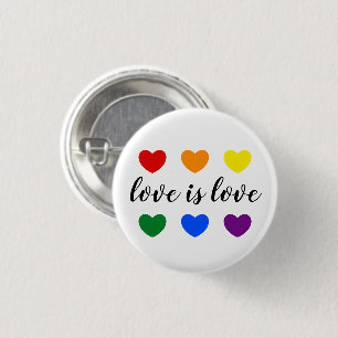Benutzerdefinierte Text-Liebe ist Liebe LGBT-Rainb Button