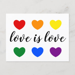 Benutzerdefinierte Text-Liebe ist Liebe LGBT-Rainb Postkarte