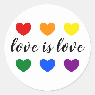 Benutzerdefinierte Text-Liebe ist Liebe LGBT-Rainb Runder Aufkleber