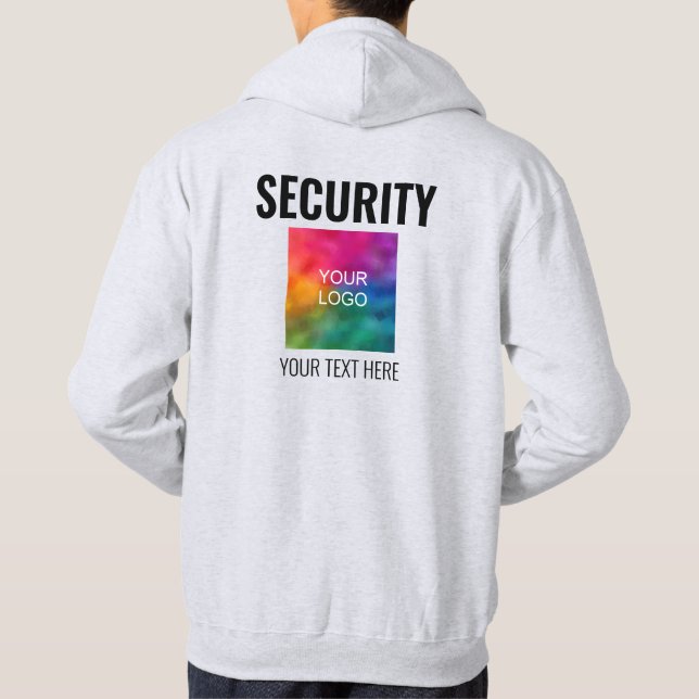 Benutzerdefinierte Text-Logo-Doppelseiten-Sicherhe Hoodie (Rückseite)