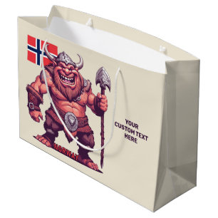 Benutzerdefinierte Text-Norwegische Trolle Große Geschenktüte
