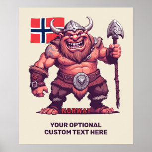 Benutzerdefinierte Text-Norwegische Trolle Poster