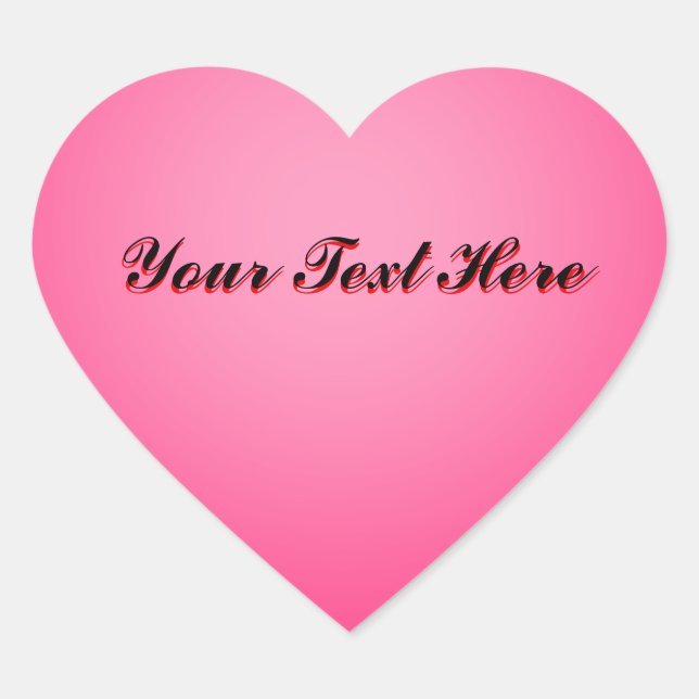 Benutzerdefinierte Text-Rosa-Heart-Aufkleber Herz-Aufkleber (Vorderseite)