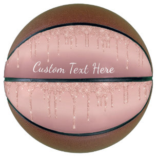 Benutzerdefinierte Text-Rose Gold Blush Glitzer Sp Basketball