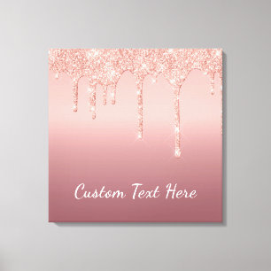 Benutzerdefinierte Text-Rose Gold Blush Glitzer Sp Leinwanddruck