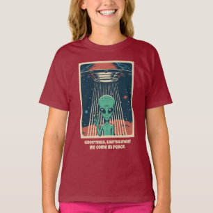 Benutzerdefinierte Text- und Name-UFO-Alien T-Shirt