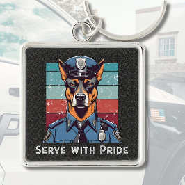 Benutzerdefinierte Textdog Geschenke für Polizeibe Schlüsselanhänger