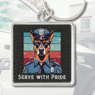 Benutzerdefinierte Textdog Geschenke für Polizeibe Schlüsselanhänger