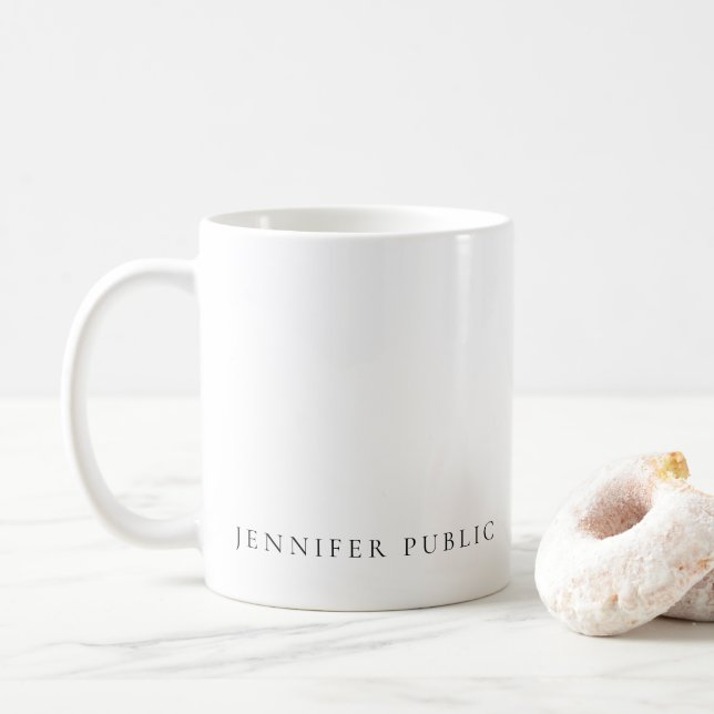 Benutzerdefinierte Textfarbe Design Elegant Modern Kaffeetasse (Mit Donut)