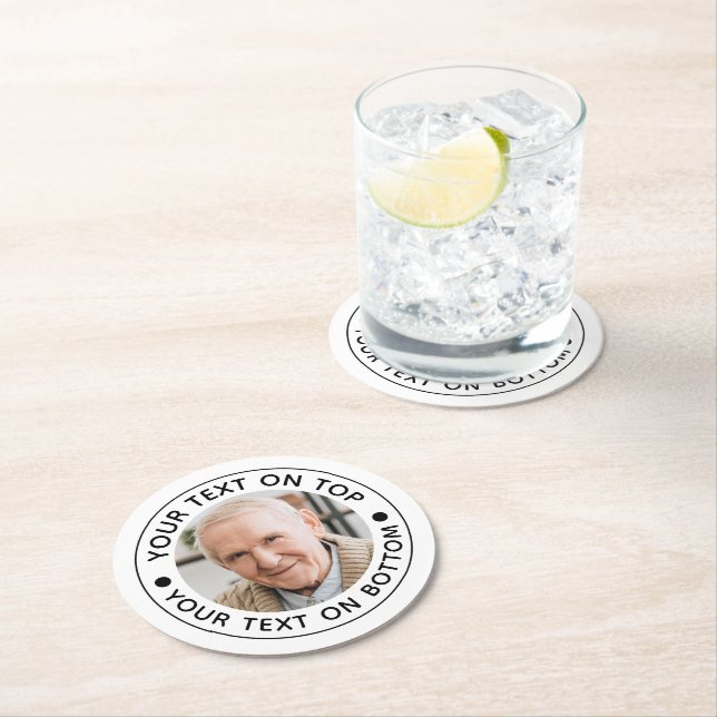 Benutzerdefinierte Textfarben für Minimalistisches Runder Pappuntersetzer (Vor Ort)