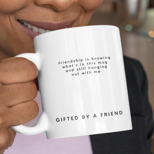 Benutzerdefinierte Textfreunschaft - Geschenkt von Zweifarbige Tasse (Von Creator hochgeladen)