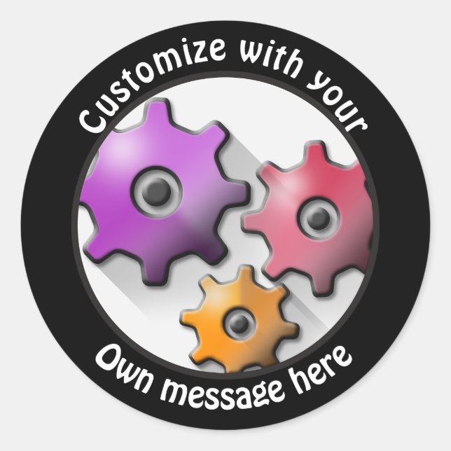 Benutzerdefinierte Textgestänge Runder Aufkleber (Vorderseite)