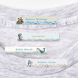 Benutzerdefinierte Textil-Etiketten für Kids Sea L Etiketten