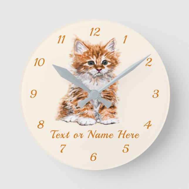 Benutzerdefinierte Textname Wall Clock - Little Ki Runde Wanduhr (Vorderseite)