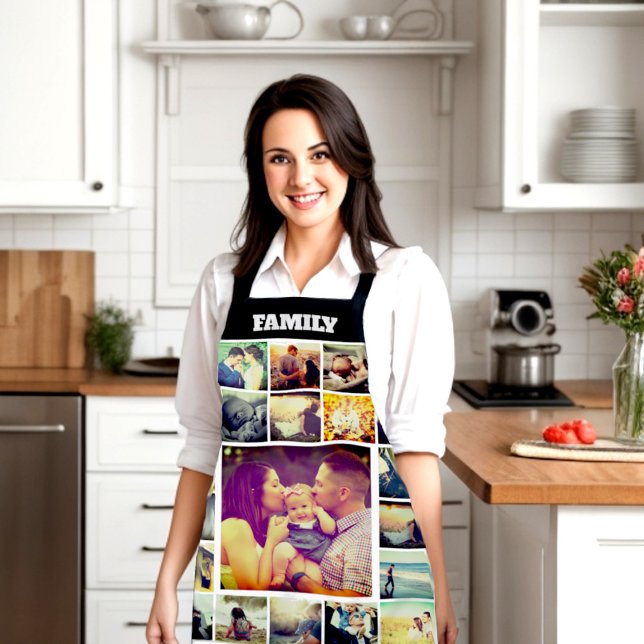 Benutzerdefinierte Textsammlung für Fotos - All-ov Schürze (Personalize photo collage custom text apron)