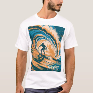 Benutzerdefinierte Textsurfer Surfwellen Minimale  T-Shirt