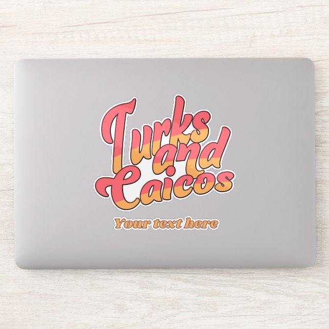 benutzerdefinierte Texttürken und Caicos Aufkleber (Computer)