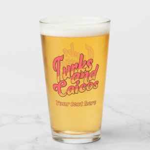 benutzerdefinierte Texttürken und Caicos Glas