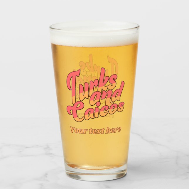 benutzerdefinierte Texttürken und Caicos Glas (Rückseite (gefüllt))