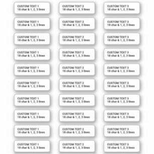 Benutzerdefinierte Textvorlage 1,25 x 0,3125" 30 A Aufkleber
