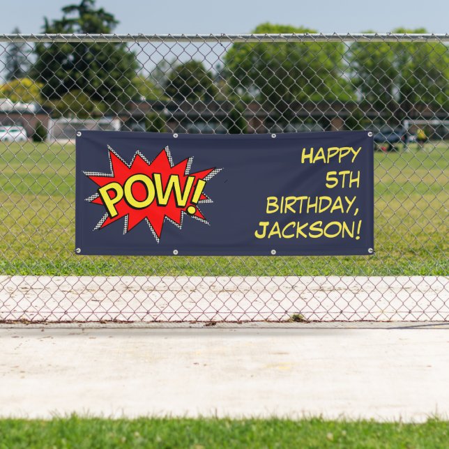 Benutzerdefinierte Textvorlage "POW" Superhero Com Banner (Insitu)