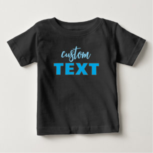 Benutzerdefinierte Textvorlage Schwarz & Blau Baby T-shirt