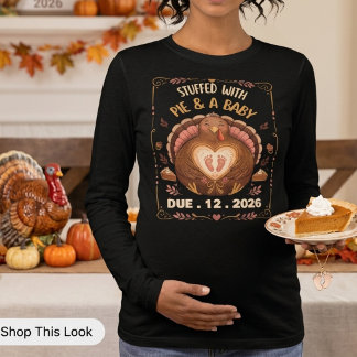Benutzerdefinierte Thanksgiving-Schwangerschaftsan Tri-Blend Shirt