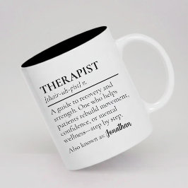 Benutzerdefinierte Therapeuten-Definition Gesundhe Zweifarbige Tasse