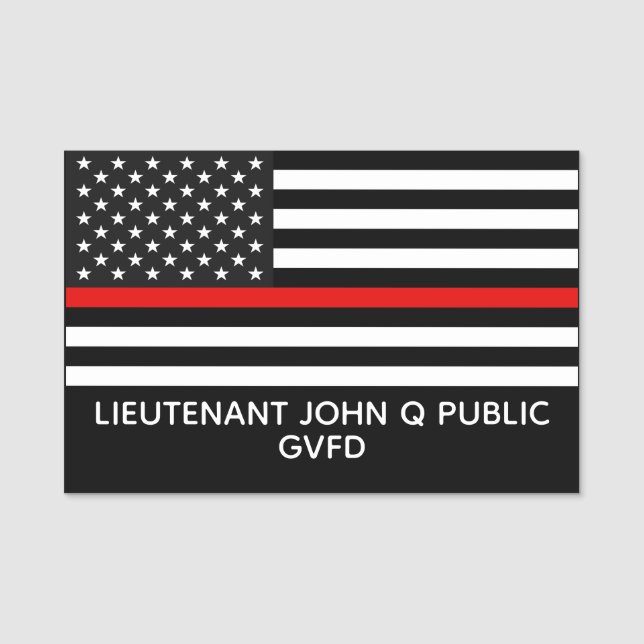 Benutzerdefinierte Thin Red Line American Flag Namensschild (Vorderseite)