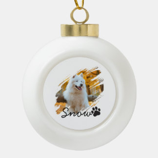 Benutzerdefinierte Tier-Foto- und Namens-Tasse mit Keramik Kugel-Ornament