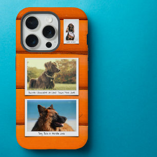 Benutzerdefinierte Tierfoto-Collage Orange iPhone 15 Pro Hülle