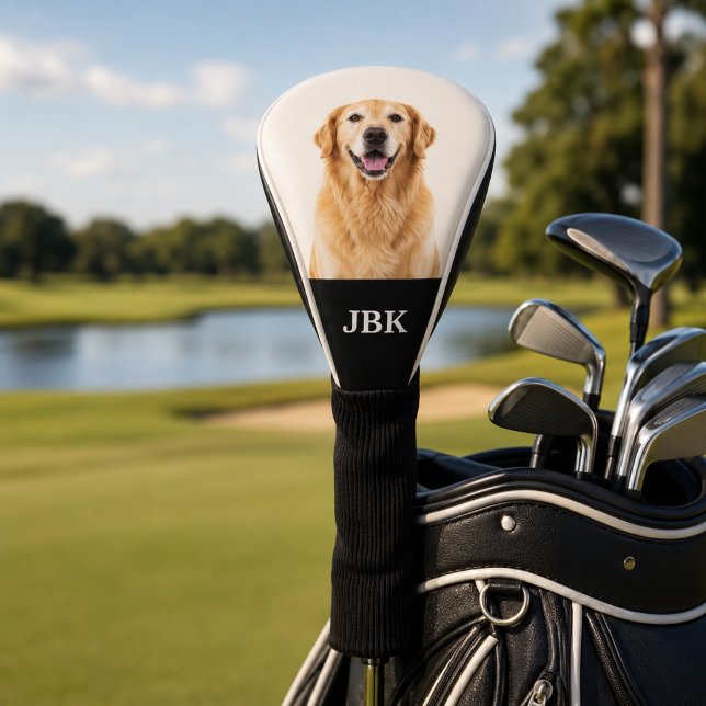 Benutzerdefinierte Tierfoto-Monogramm-Golfschläger Golf Headcover (Custom Pet Photo Monogram Golf Club Head Cover)