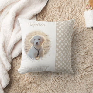 Benutzerdefinierte Tierfoto-Vorlage auf Beige & Pf Kissen