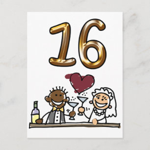 Benutzerdefinierte Tischnummer 16 Postkarten