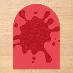 Benutzerdefinierte Tomatenrote Splash-Bogen-Einlad Acryleinladungen
