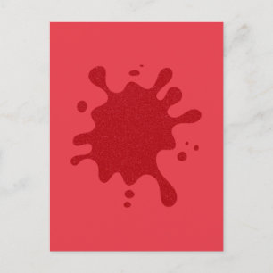 Benutzerdefinierte Tomato Red Inkblot Holiday Post Feiertagspostkarte