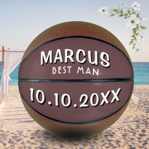 Benutzerdefinierte Trauzeuge Name Hochzeitsdatum A Basketball